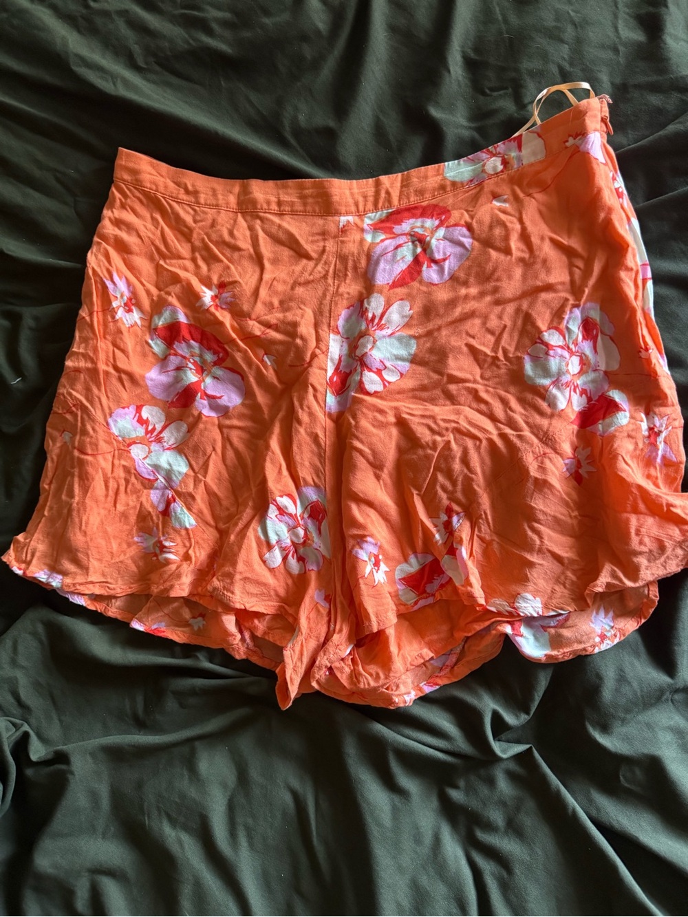 Free People Orange Floral Flowy Shorts